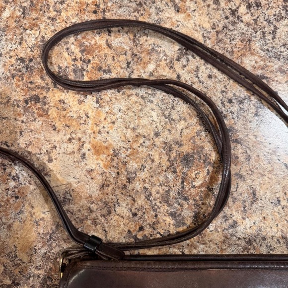 Vintage Early 80's Coach Leather Shoulder Clutch Bag Dark Brown Purse #0132 - Picture 11 of 16